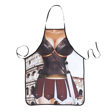 Novelty Cooking Kitchen Apron Sexy Roma Female Printed Apron Cooking Grilling Bbq Apronaprons