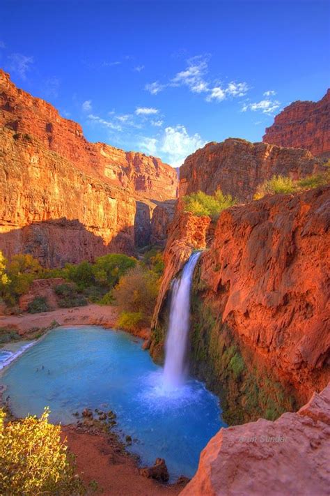 Polo Pixel Falls Of Havasu Creek Arizona United States Havasu Falls