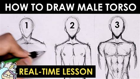 How To Draw Male Torso Three Different Ways Youtube