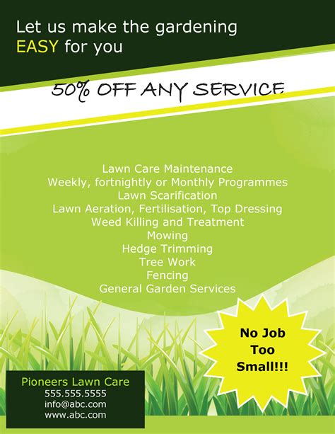 free lawn mowing service flyer template free printable templates