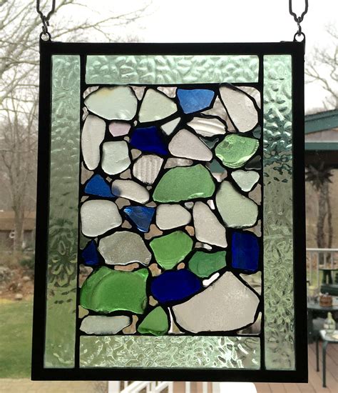 light green 8x10 panel abstract stained glass art glass art