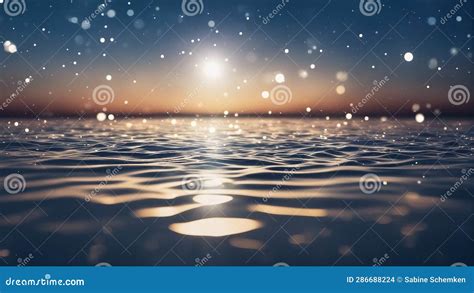 Closeup Of A Moving Water Surface With Drops And Bubbles Concept