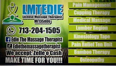 edie the massage therapist updated april 2024 houston texas massage therapy phone