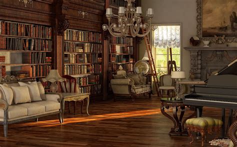 Chic Peru Victorian Living Room Sweet Library Dark Gothic Style
