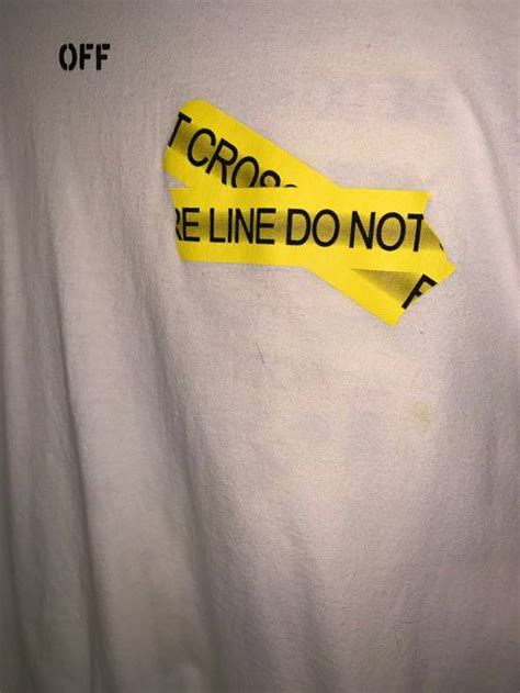 Off White Off White Caution Tape Short Sleeve White Large Grailed