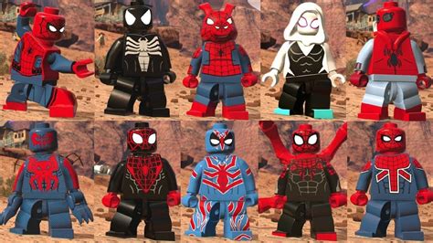 Lego Marvel Super Heroes 2 All Spider Man Outfits Youtube