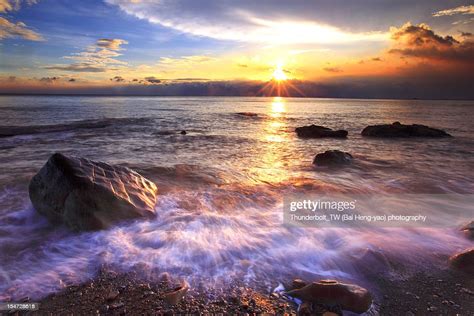 Beach Scenery At Sunset Stock Photo Getty Images