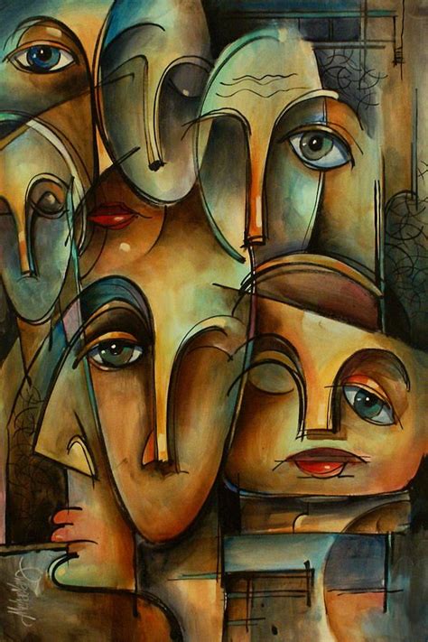 Who Painting By Michael Lang Cubist Art Abstract Art Painting