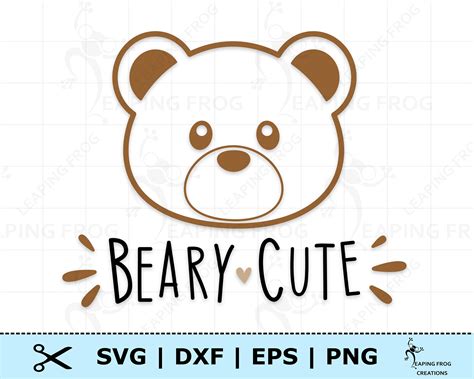 Teddy Bear Svg Png Beary Cute Cricut Cut Files Etsy