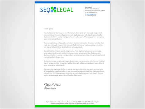 Free letter head vector download in ai, svg, eps and cdr. Professional, Serious, Legal Letterhead Design for SEQ ...