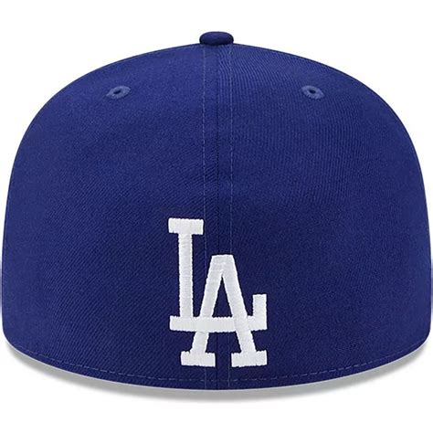 New Era Flat Brim 59fifty Reverse Logo Los Angeles Dodgers Mlb Blue