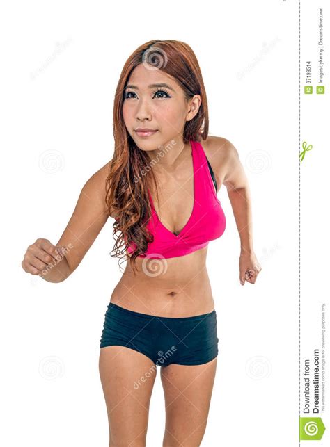 Beautiful Asian Woman Jogging Stock Images Image 37199514