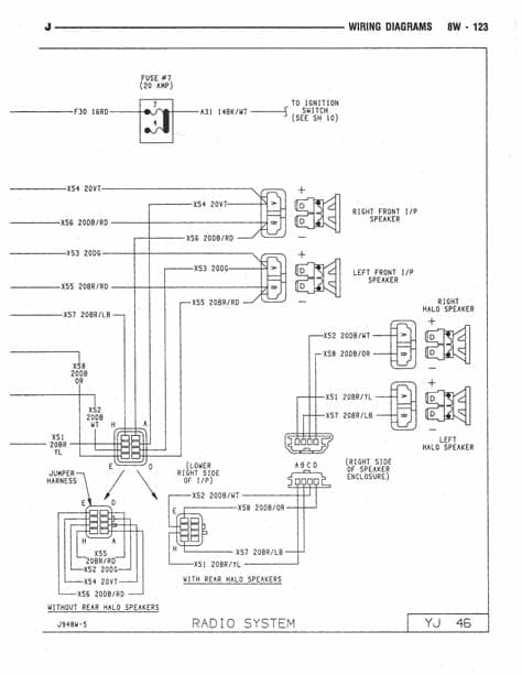 1990 Jeep wrangler radio wiring diagram