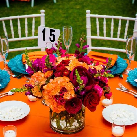 Designer celerie kemble let her daughter pick the color scheme for this room in their manhattan apartment. hot pink orange and teal | Tropical wedding, Beach wedding ...