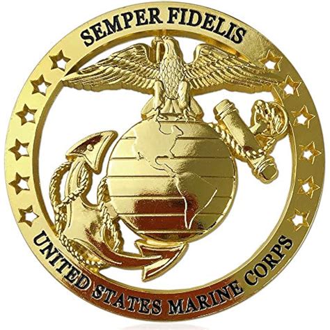 Marine Corps Car Emblem Semper Fidelis Usmc Metal Auto Decal Military