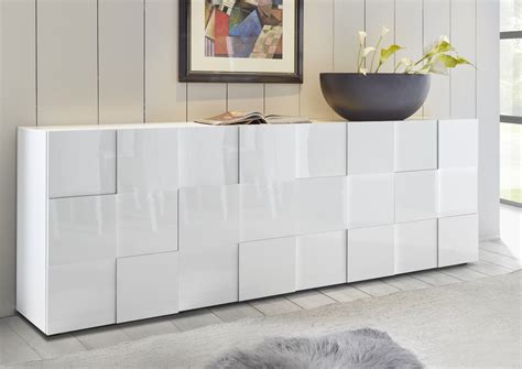 Treviso Four Door Sideboard White High Gloss Sideboards And Display