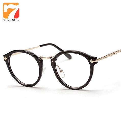 Buy Oval Eyeglasses Frame Clear Lens Glasses Men Brand Fashion Metal Gold
