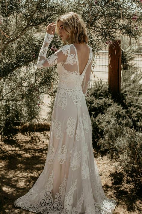 Celeste Lace Bohemian Wedding Dress Dreamers And Lovers Free Nude