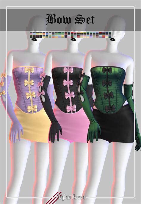Bow Set Bow Set Sims 4 Mods Clothes Sims 4 Clothing