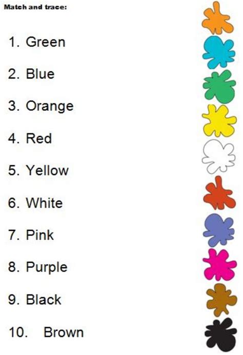 Colours Match Interactive Worksheet English Activities For Kids