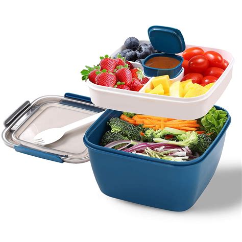 Buy Portable Salad Lunch Container 52 Oz Salad Bowl 4 Compartments