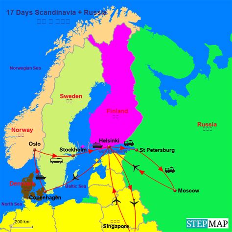 Stepmap Scandinavia And Russia Landkarte Für Europe
