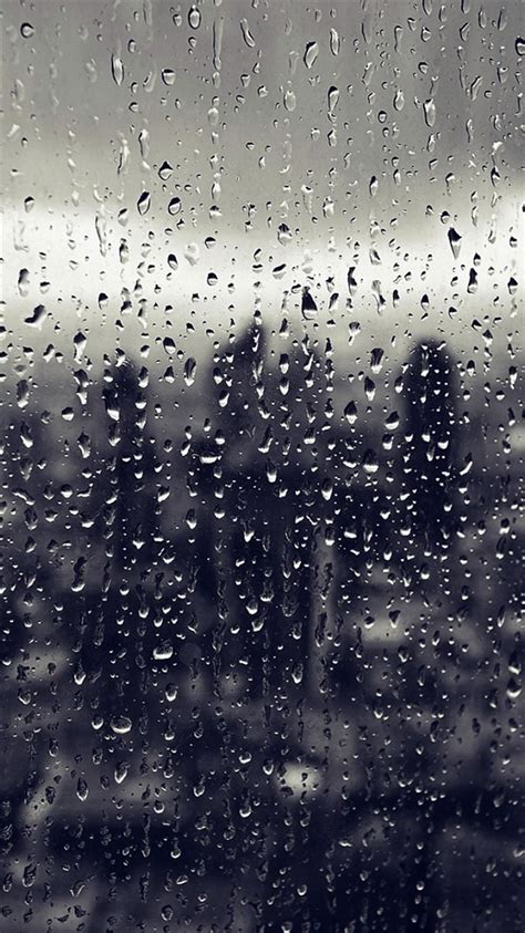 Rain Window Nature Pattern Blue Iphone 8 Wallpapers Free Download