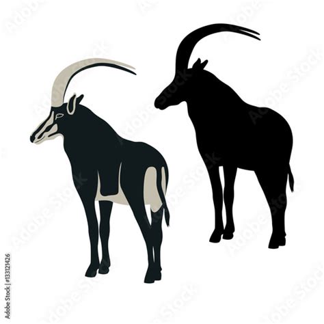 Roan Antelope Vector Illustration Style Flat Stock Vector Adobe Stock