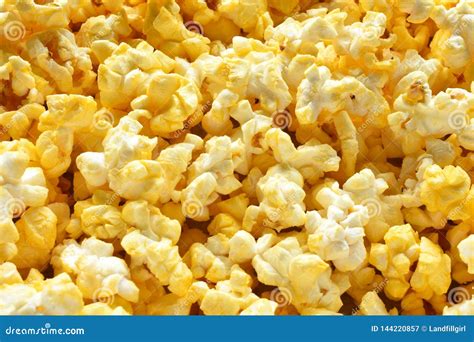 Buttered Popcorn Close Up Stock Image Image Of Tasty 144220857