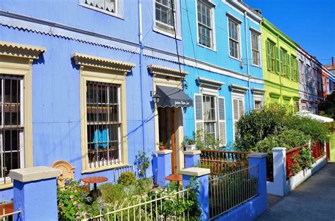 Colorful Houses In Cerro Concepción Neighborhood In Valparaíso Chile