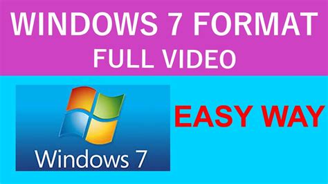 How To Format Windows 7 Without Cd Youtube