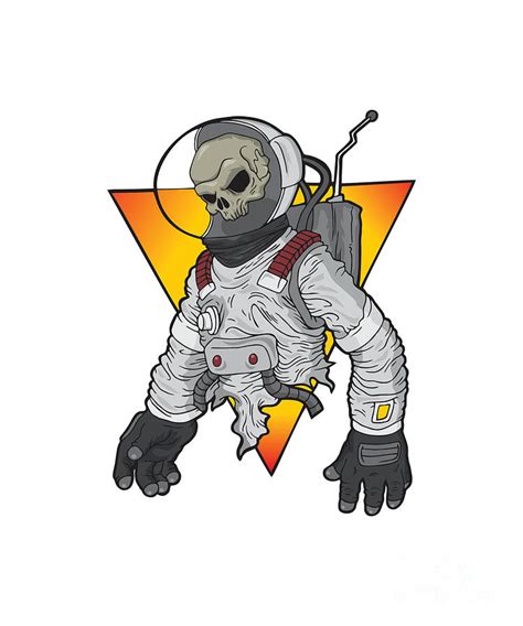 Astronaut Skull Digital Art By Ryan Da
