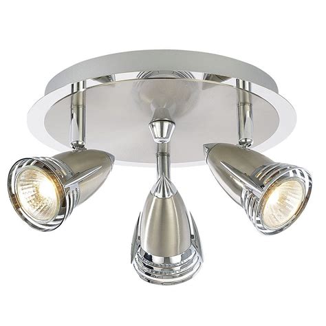 Gemini Adjustable Ceiling Spotlight Plate Satin Chrome Litecraft