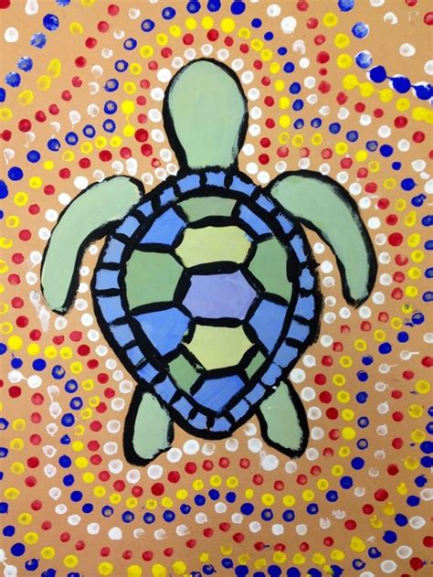 Aboriginal Sea Turtle Aboriginal Dot Painting Dot Art Painting