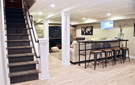 A finished basement is an awesome home addition. Cozy Up With This Charming Farmhouse Inspired Basement ...