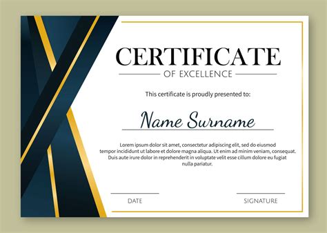 Free Printable Certificate Of Excellence Template Free Printable