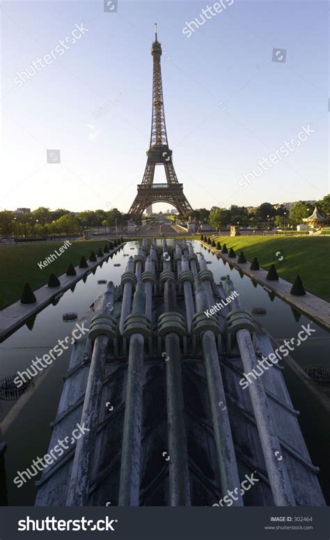 Panoramic View Of The Eiffel Tower Paris France Stock