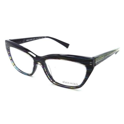alain mikli rx eyeglasses frames a03016 3026 53x15 wires multi glitter purple rx eyeglasses
