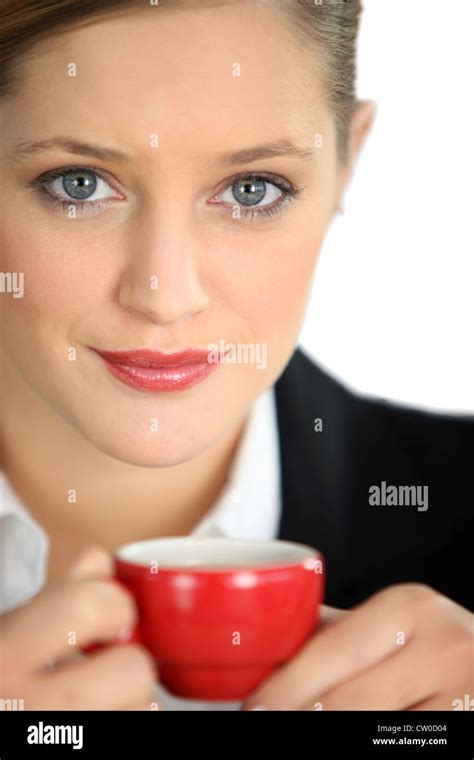 Woman Drinking Coffee Stock Photo Alamy