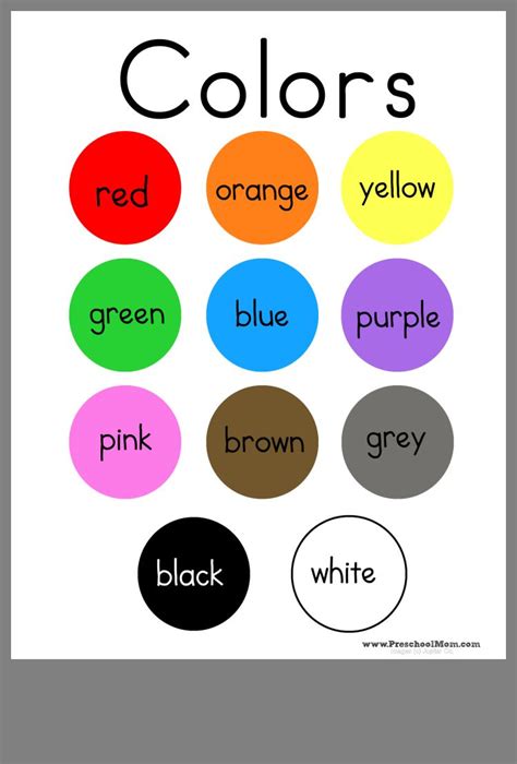 With these colors, you can also use the color name. Pin by Lauren Reyes on SpEd | Classroom charts, Preschool ...