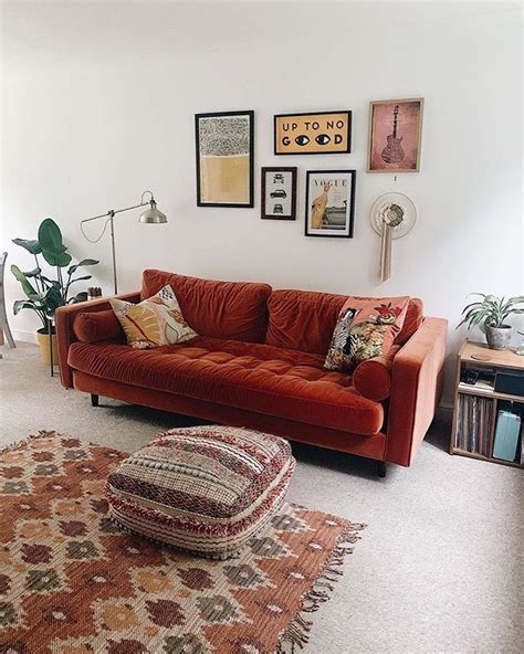 The finishing touches every living room needs: Pin by bohoasis on Boho Decor | Velvet sofa living room ...