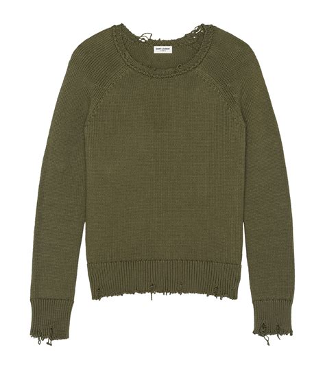 Saint Laurent Distressed Sweater Harrods Us