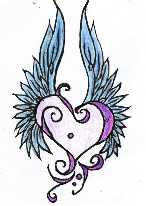 Tattoo Design Winged Heart By Lady Au Pair On Deviantart