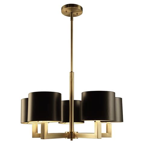 Dsi Hamilton Collection 5 Light Black And Gold Chandelier With Metal