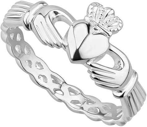 claddagh ring sterling silver made in ireland twist on the traditional claddagh with a braided