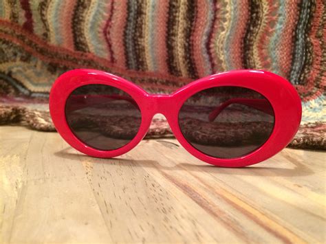 Clout goggles kurt cobain sunglasses retro oval women sunglasses b2253. Kurt Cobain Sunglasses Red Glasses Festival Sunglasses Vintage