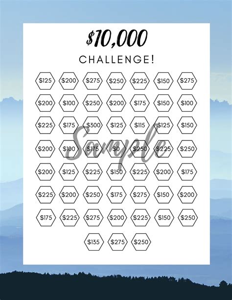10000 Dollar Challenge Downloadable PDF Printable Money | Etsy