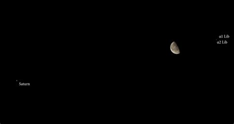 Third Quarter Moon With Saturn And Alpha Librae α Lib Stellar