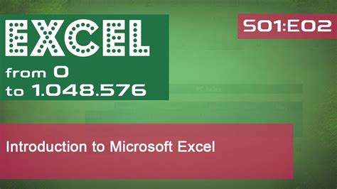 Introduction To Microsoft Excel Youtube