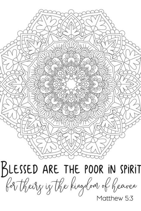 Put your heart into coloring them, then give them to others; Free Printable Beatitude Coloring Page for Adults | Bible ...